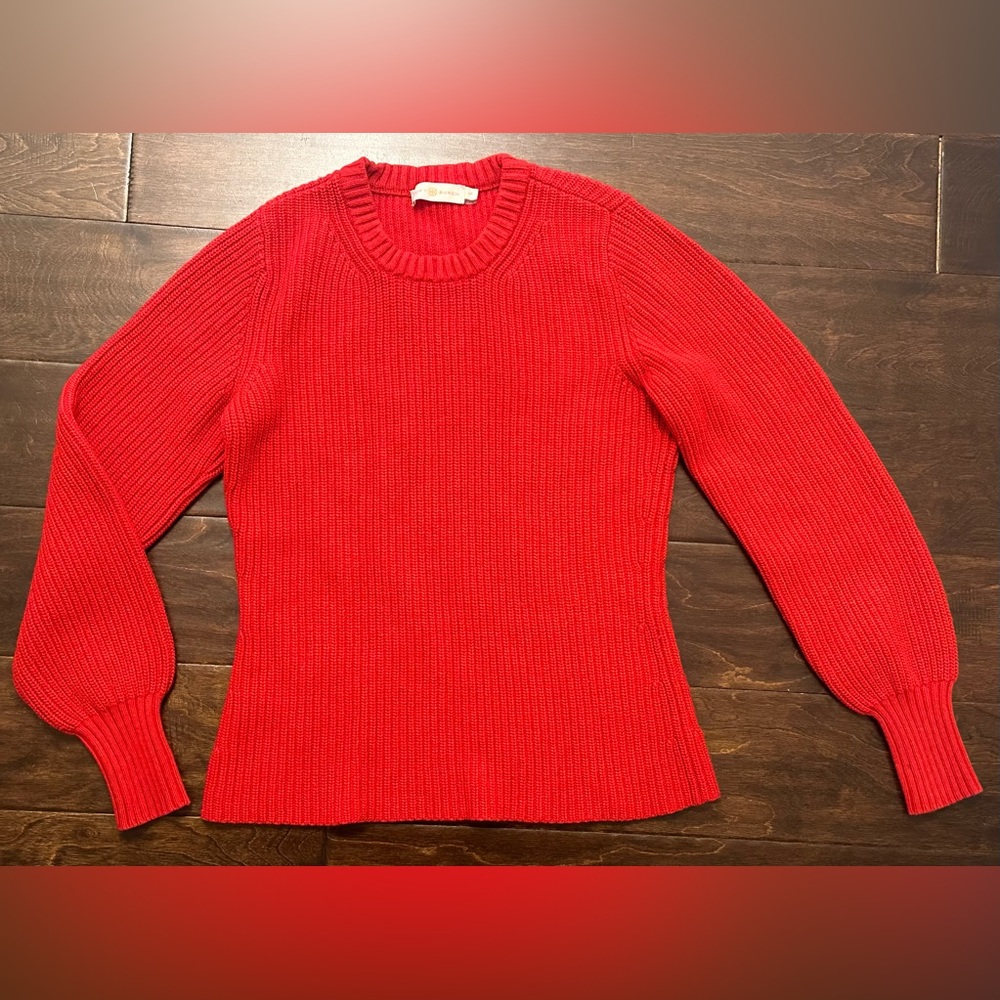 Women’s Tory Burch Kennedy Red Wool/Cashmere Knit Sweater- Size Small